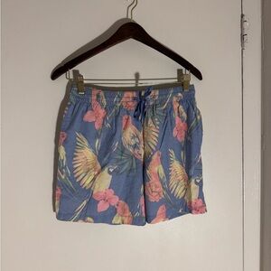 Chubbies Blue Parrot Print Men’s Swim Trunks